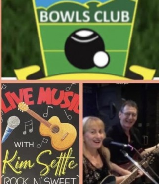 Kim Settle (Rock’n Sweet) and John Comrie at Edge Hill  Bowls Club